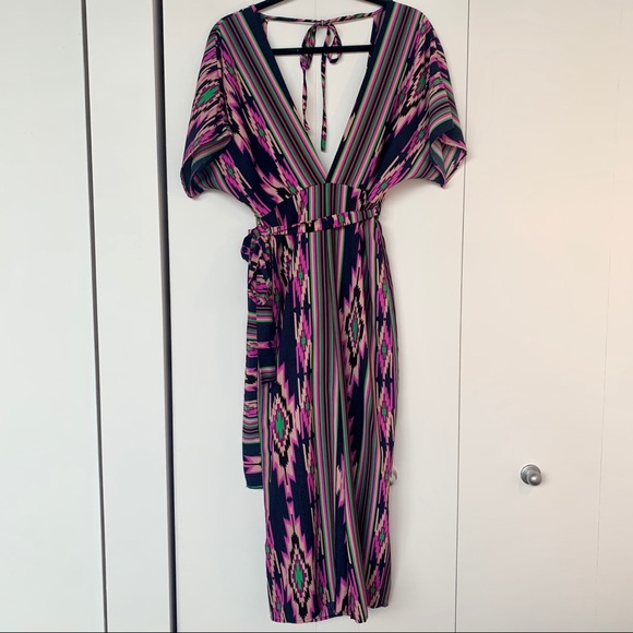Blue Blush Aztec Print Short Sleeve Jumpsuit - Picture 1 of 9